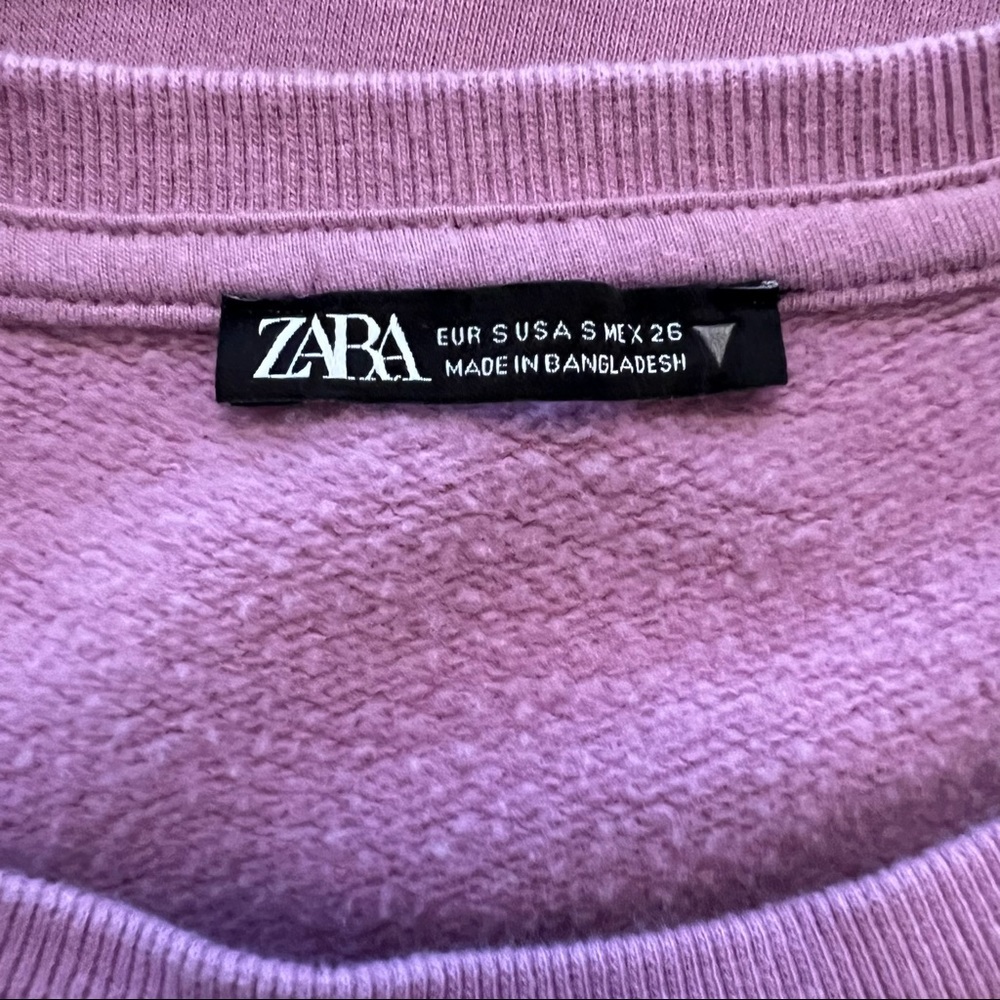 Zara Lilac Lavender Purple Sweatshirt Plush Dress B3/25 - Picture 8 of 12